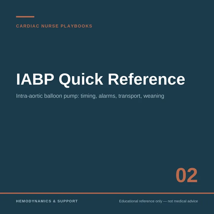 IABP Quick Reference — Cardiac Nurse Playbooks