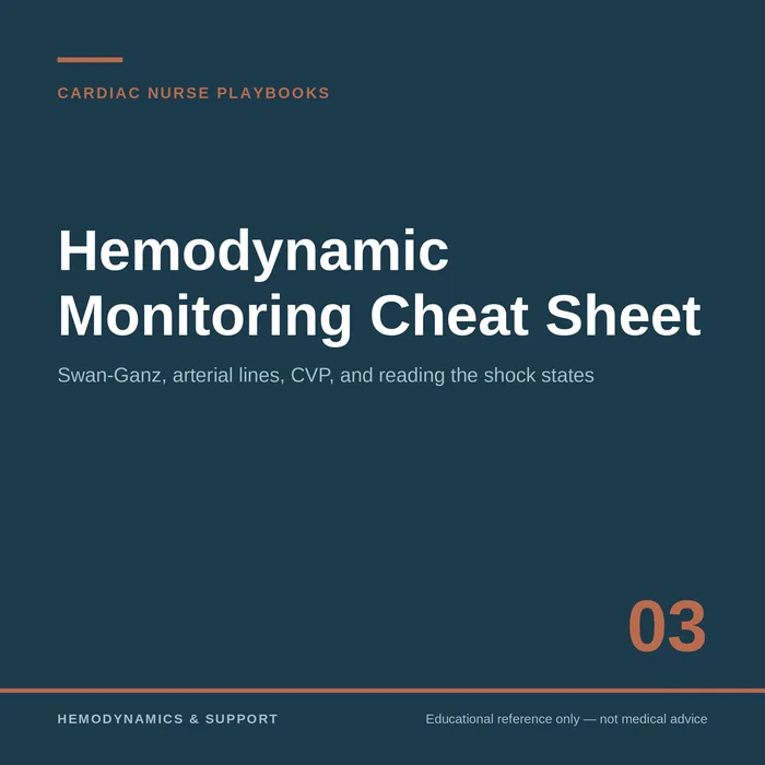 Hemodynamic Monitoring Cheat Sheet — Cardiac Nurse Playbooks