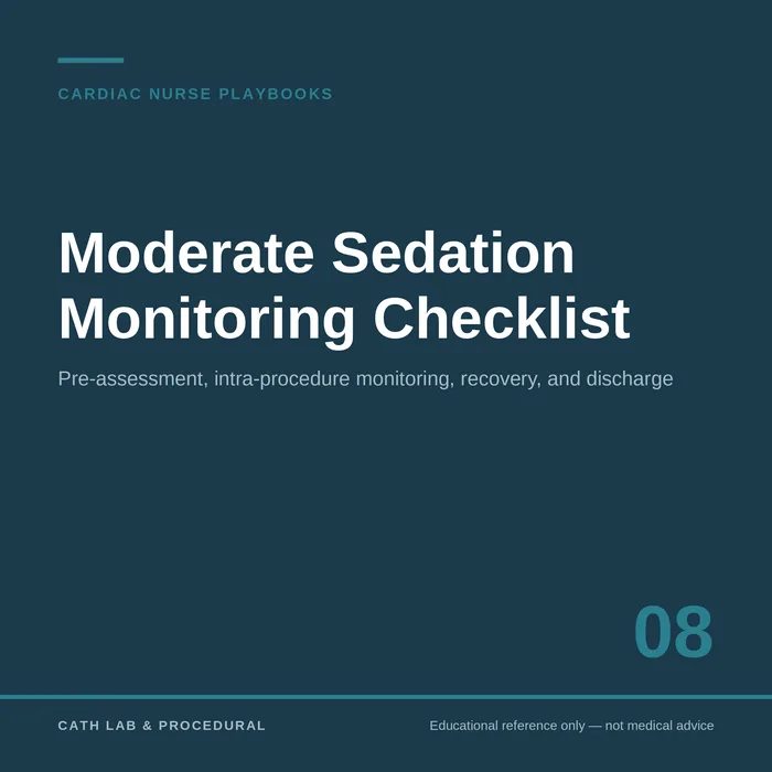 Moderate Sedation Monitoring Checklist — Cardiac Nurse Playbooks