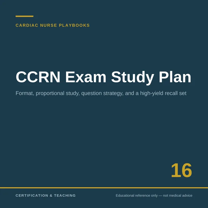 CCRN Exam Study Plan — Cardiac Nurse Playbooks