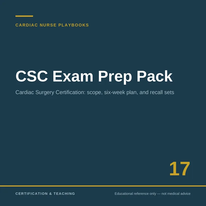 CSC Exam Prep Pack — Cardiac Nurse Playbooks