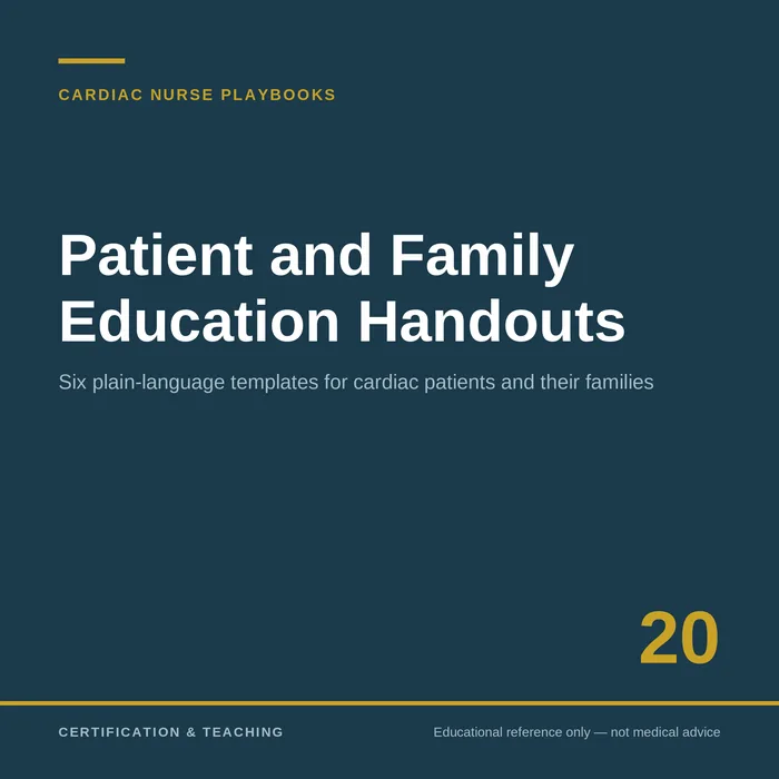 Patient and Family Education Handouts — Cardiac Nurse Playbooks