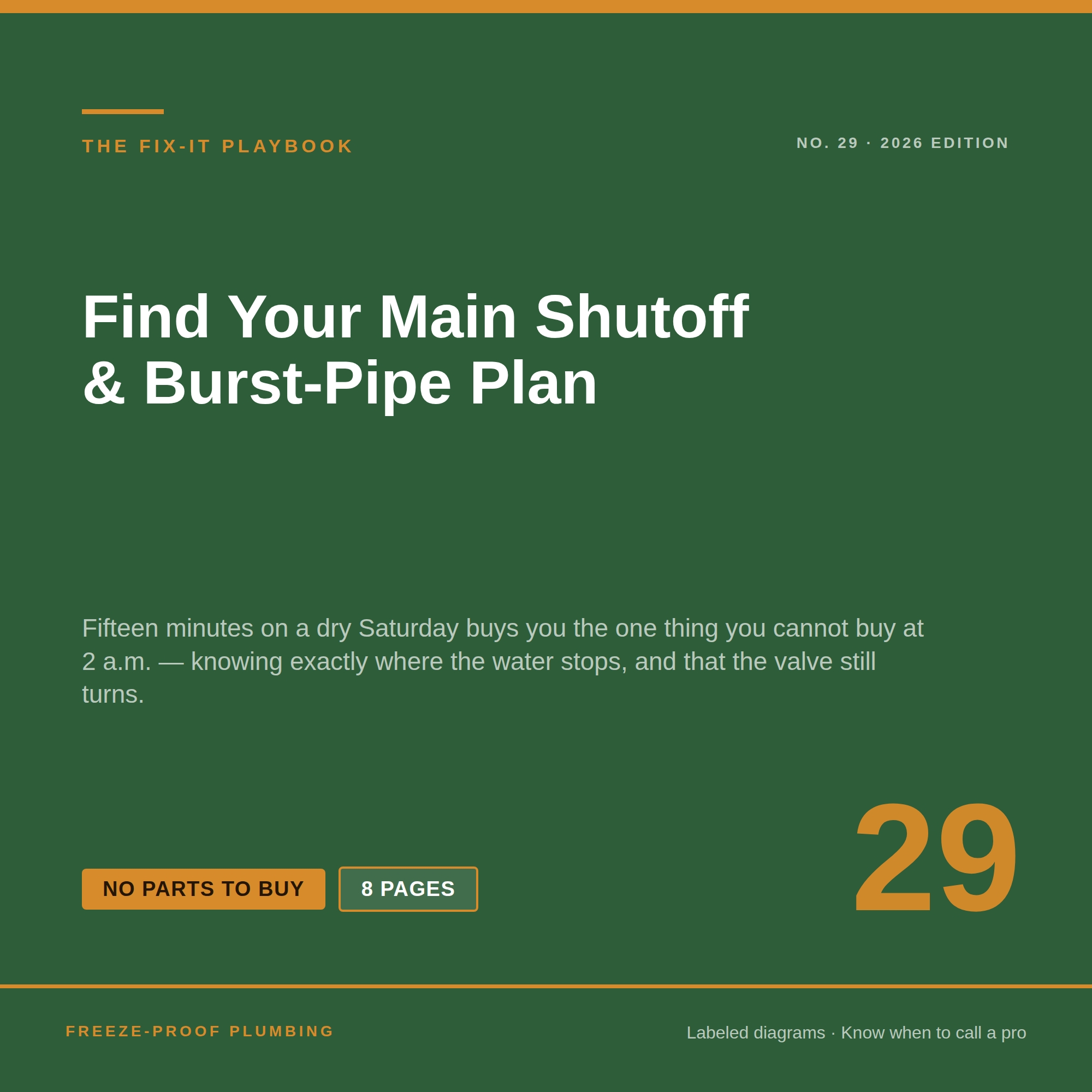 Find Your Main Shutoff & Burst-Pipe Plan