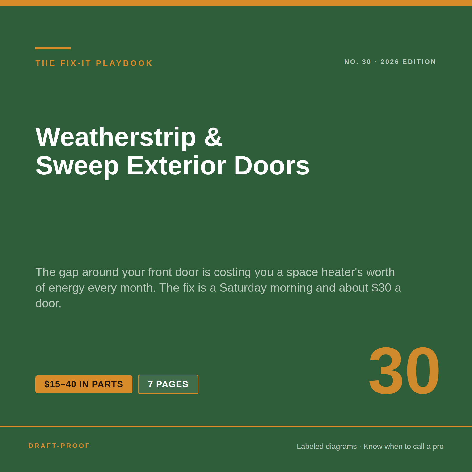 Weatherstrip & Sweep Exterior Doors