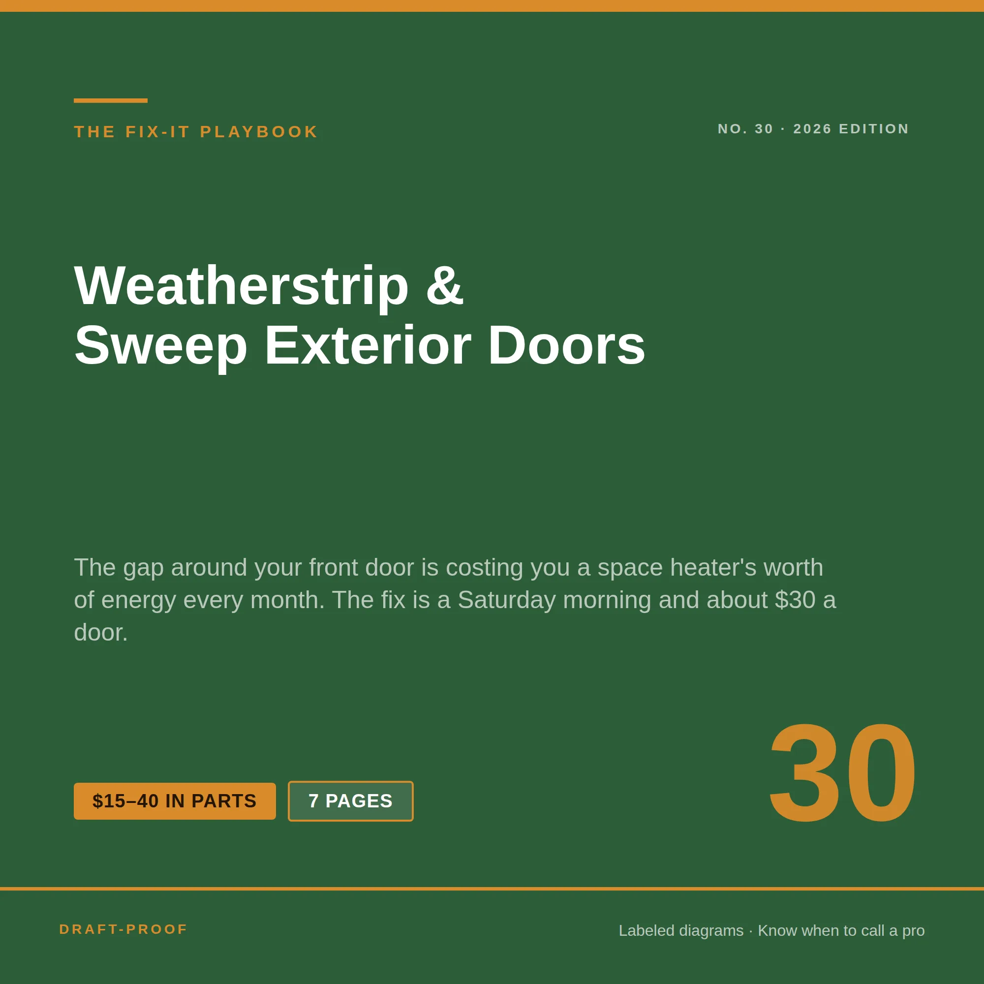 Weatherstrip & Sweep Exterior Doors