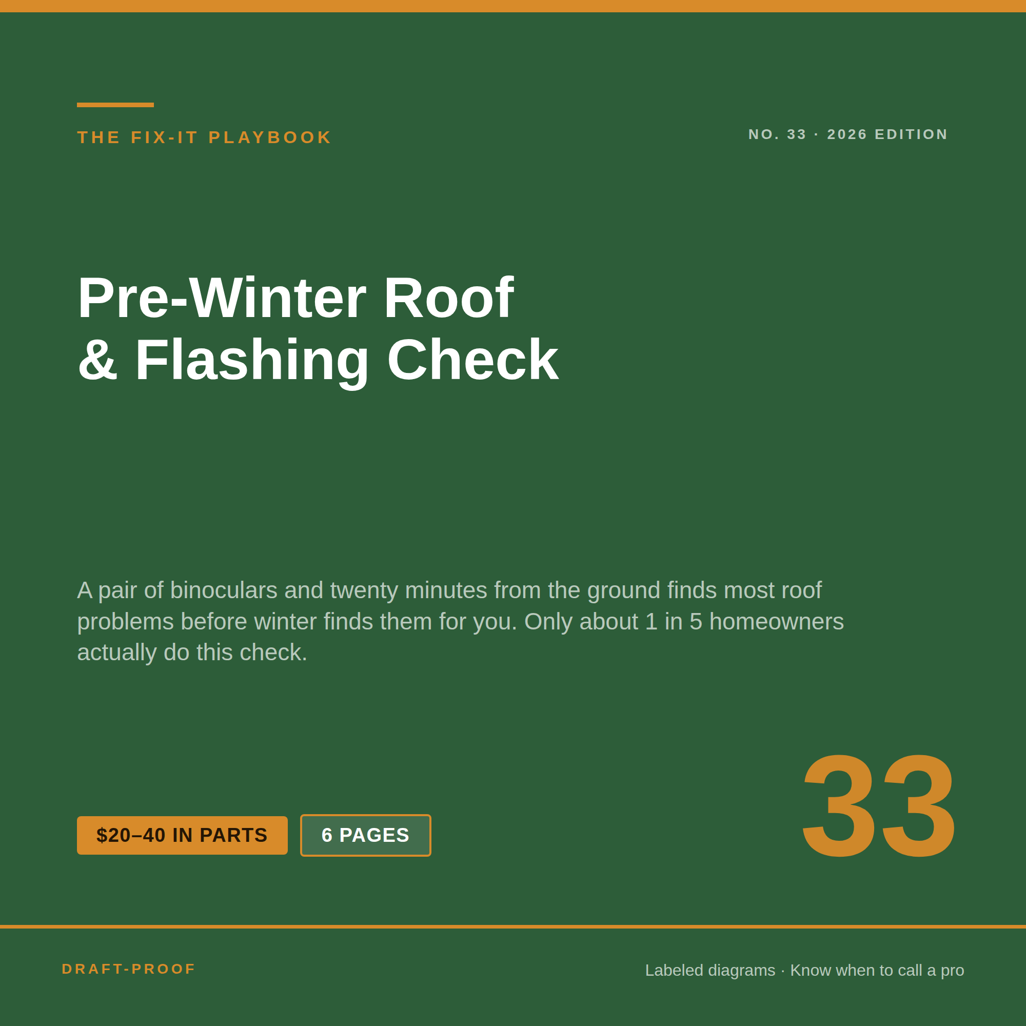 Pre-Winter Roof & Flashing Check