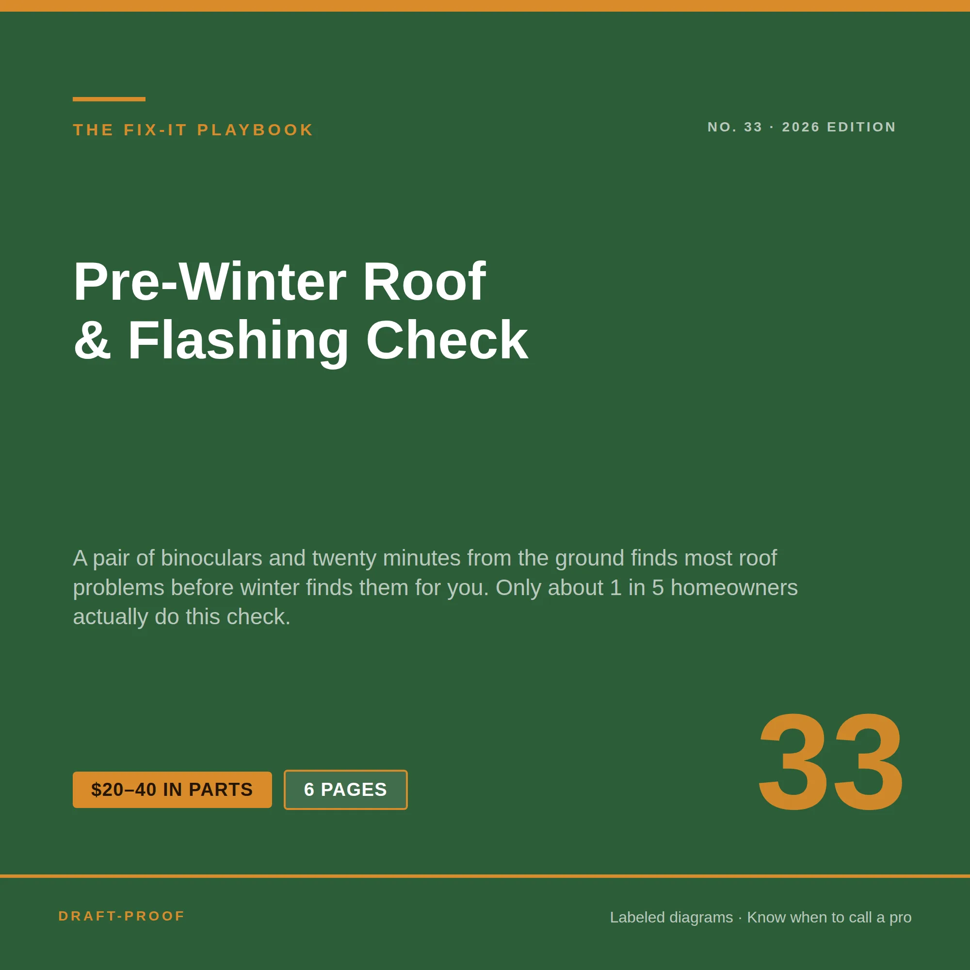 Pre-Winter Roof & Flashing Check