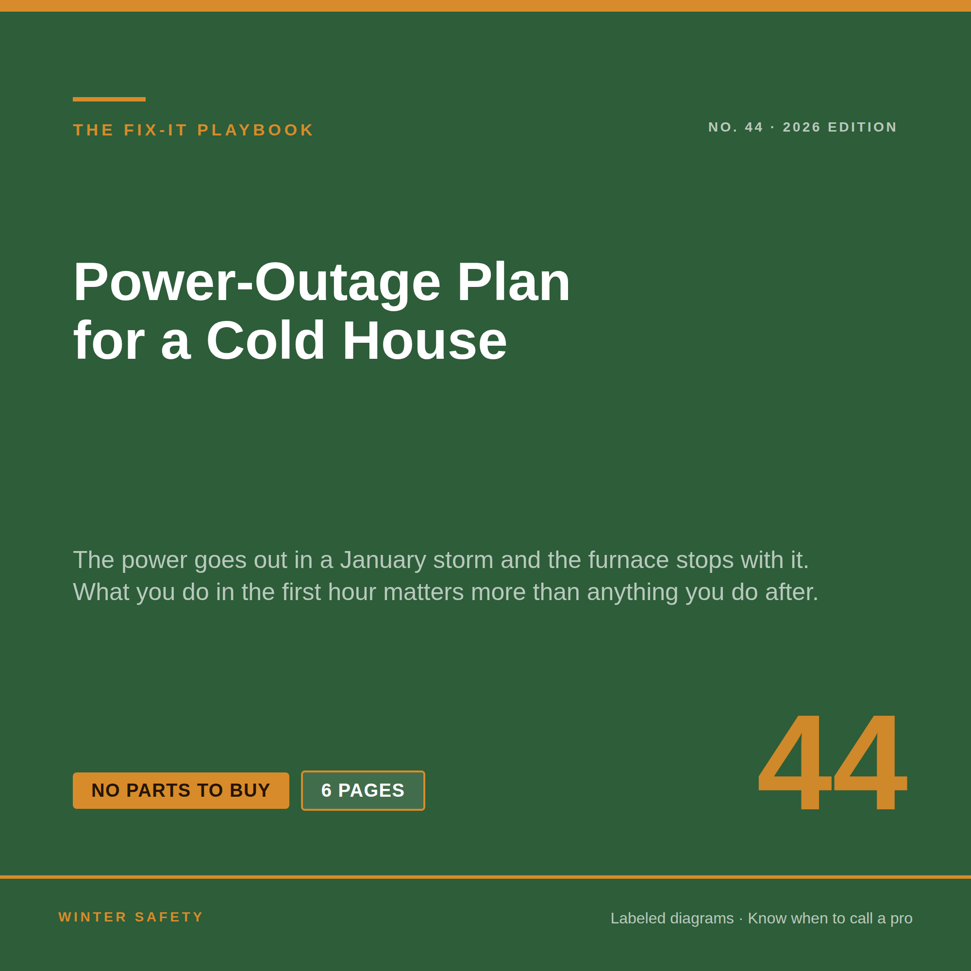 Power-Outage Plan for a Cold House