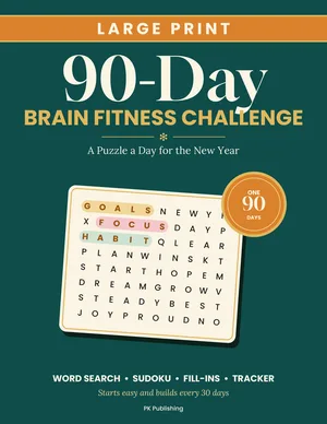 Large Print 90-Day Brain Fitness Challenge cover