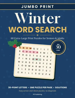 Jumbo Print Winter Word Search cover
